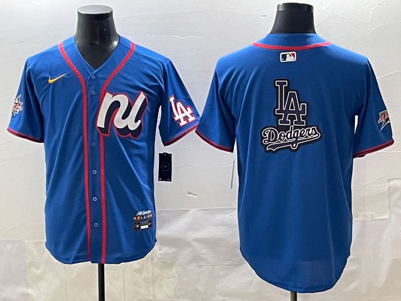 Men 2025 Los Angeles Dodgers Blank Blue All star Blank Blue Nike MLB Jersey style 7